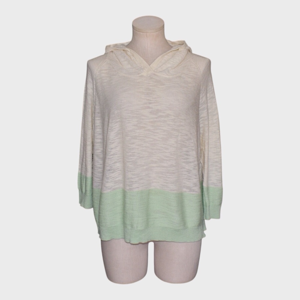 Sparrow for Anthropologie Menthe Color Block Slub Hoodie
